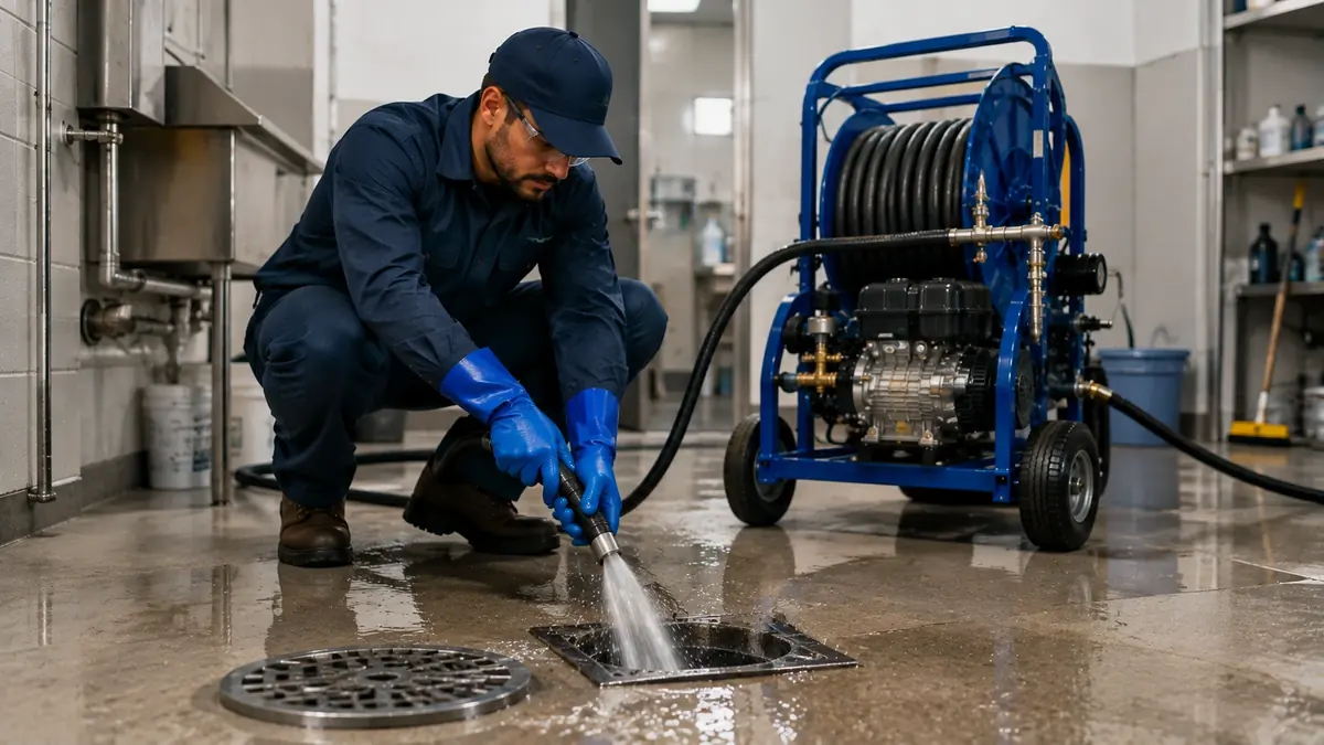 Floor Drain Hydro Jet Cleaning in Castaic