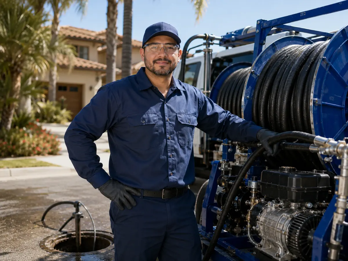 Hydro jet sewer cleaning in Castaic
