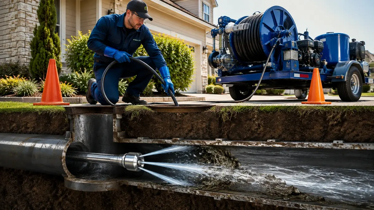 Main Sewer Line Hydro Jet Cleaning in Castaic
