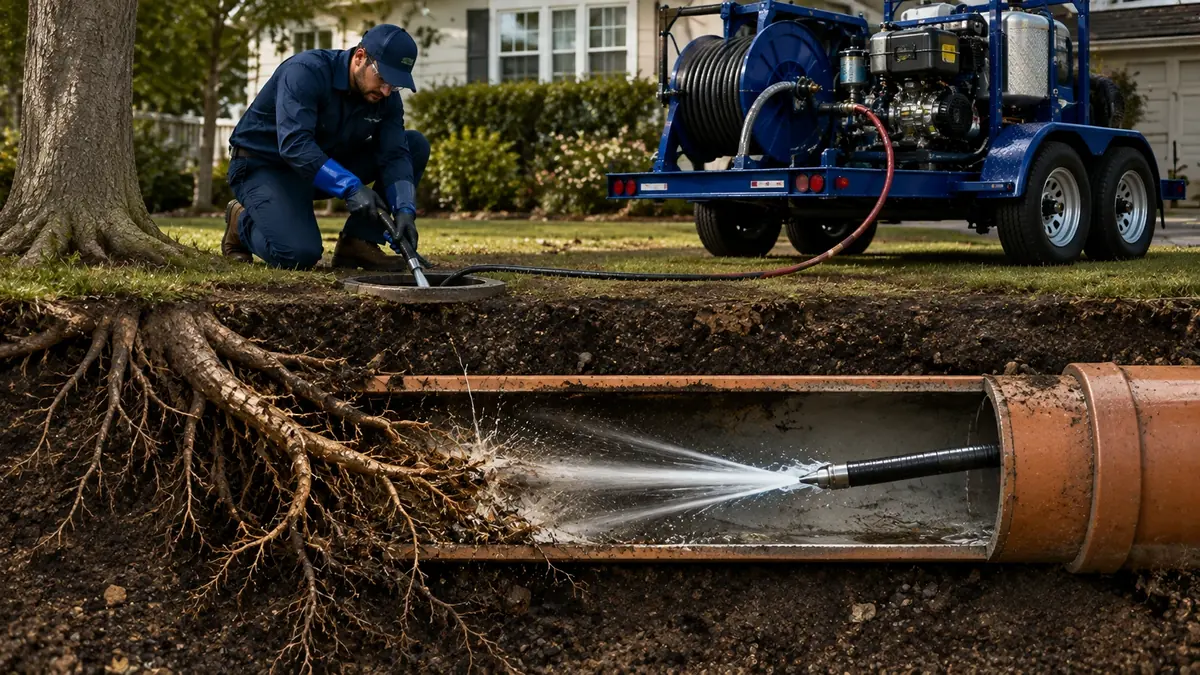 Tree Root Removal with Hydro Jetting in Castaic